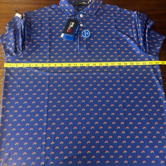 Ralph Lauren RLX Men's Wicking Performance Golf polo Royal Blue Floral Size L - Picture 3 of 7
